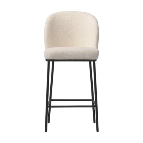 CorLiving - Luxury Boucle Counter Height Bar Stools (Set of 2) - White
