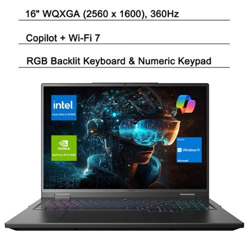Thunderobot - ZERO 16PRO 16" WQXGA Laptop - Intel Core Ultra 9 275HX, 32GB RAM - 2TB SSD - NVIDIA GeForce RTX 5080 - For Gaming & Work - Black-Front_Standard 