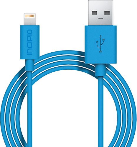  Incipio - 3.3' Lightning-to-USB Charge-and-Sync Cable - Cyan