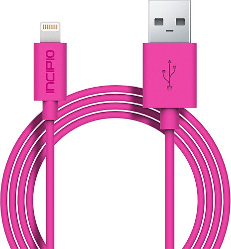  Incipio - 3.3' Lightning-to-USB Charge-and-Sync Cable - Pink