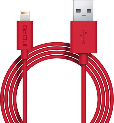  Incipio - 3.3' Lightning-to-USB Charge-and-Sync Cable - Red