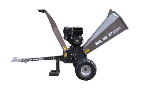 Green Power America - 15 HP 6" Commercial Wood Chipper with 420cc Engine - Black-Front_Standard 