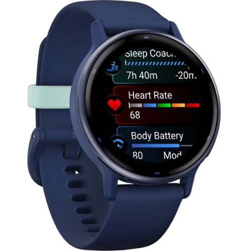 Garmin vívoactive 5 GPS Smartwatch 42 mm Fiber-reinforced polymer - Metallic Navy Aluminum and  Navy HOW TO BUY