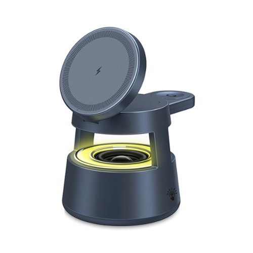 YONWAY - Wireless Charger Stand with Night Light and Bluetooth Speaker, 0-65° Adjustable Angle for iPhone, Apple Watch, Airpods-Front_Standard 