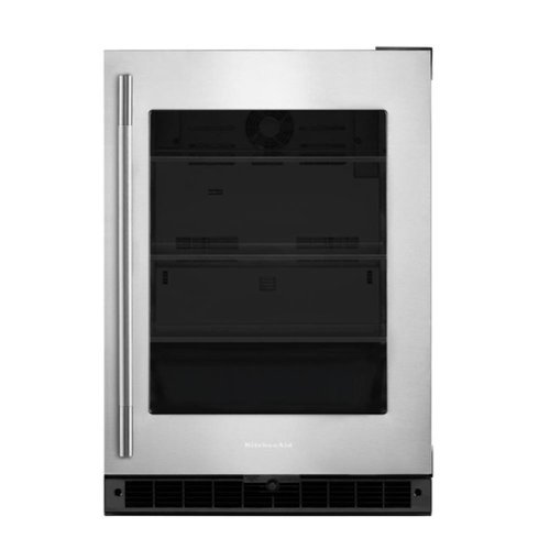 KitchenAid - 5.2 Cu. Ft. Undercounter Refrigerator - Black Cabinet/Stainless Steel Doors-Front_Standard 