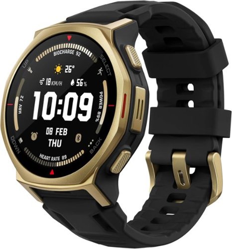 Amazfit - T-Rex 3 Pro Smartwatch 44mm Silicone - Black Gold - (2025)-Front_Standard 