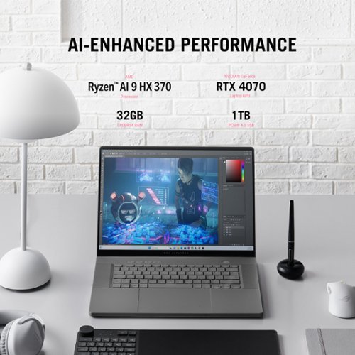 ASUS ROG Zephyrus G16 16 OLED 240Hz Gaming Laptop - Copilot+ PC - AMD Ryzen AI 9 HX 370 - 32GB Memory - RTX 4070 - 1TB SSD - Eclipse Gray BUY IN UAE