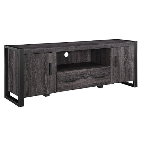  Walker Edison - Urban Modern Storage  TV Stand for Most Flat-Panel TV's up to 65&quot; - Charcoal