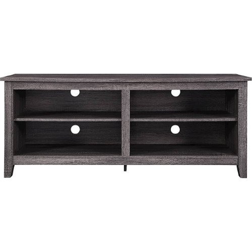 Walker Edison - Modern Wood Open Storage TV Stand for Most TVs up to 65" - Charcoal