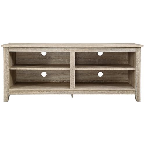 Walker Edison - Modern Wood Open Storage TV Stand for Most TVs up to 65" - Natural