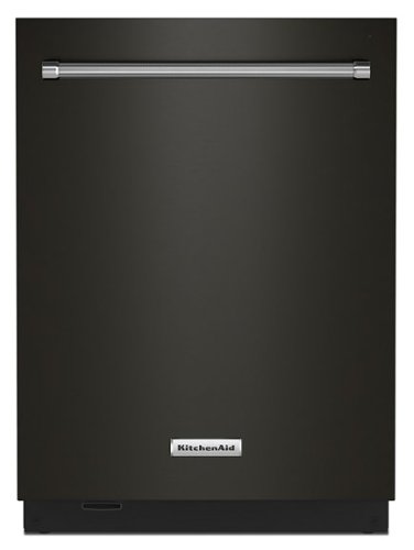 KitchenAid - 24" Top Control Built-In Stainless Steel Tub Dishwasher with 3rd Rack, Fan-Enabled ProDry, 44 dBA - Black Stainless Steel-Front_Standard
