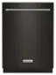 Front. KitchenAid - 24" Top Control Built-In Stainless Steel Tub Dishwasher with 3rd Rack, Fan-Enabled ProDry, 44 dBA - Black Stainless With PrintShield Finish.