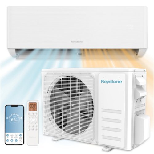 Keystone - Summit 230V 400 Sq. Ft. 9,000 BTU Smart Mini Split Air Conditioner 10,000 BTU Heater - White