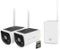 Swann - MaxRanger Version 2 4K Solar Wireless Security System W/ Base Station & 2 Forever Charged Solar Powered Cameras, 64GB - White-Front_Standard