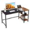 Costway - Writing Desk with Bookshelf - 55" Wide - Black-Front_Standard