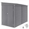 Outsunny - 4.6' x 9' Steel Outdoor Storage Shed, Lean to Shed, Metal Tool House with Foundation Kit - Gray-Front_Standard