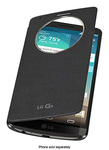  PMA Quick Circle Window Folio Case for LG G3 Cell Phones - Titanium Black