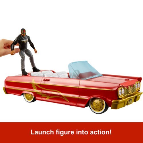 WWE Lucha Low Rider Vehicle with Rey Mysterio Action Figure - Red GLOBAL SHIPPING