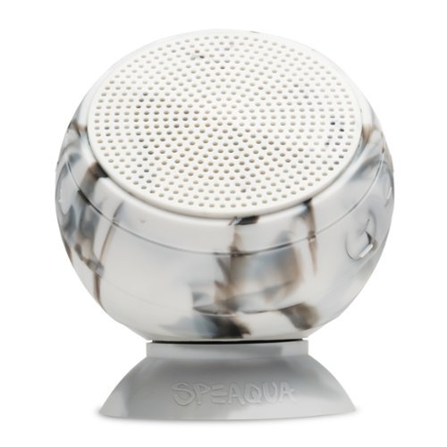 Speaqua - Barnacle Vibe 2.0 Portable Waterproof Bluetooth Speaker with Built in Storage (2,000 songs) - Sea Stone-Front_Standard 