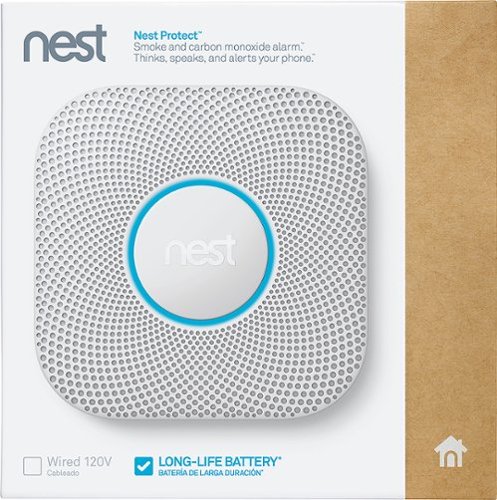 Google Nest Protect 2nd Generation (Battery) Smart Smoke/Carbon Monoxide Alarm - White GLOBAL SHIPPING