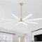 Breezary - 72-In Large Ceiling Fan with 8 Aluminum Blades, DC Motor, 6-Speed Remote with Timer, 2 Downrods, Light/No Light Option - Gold and White (With Light)-Front_Standard