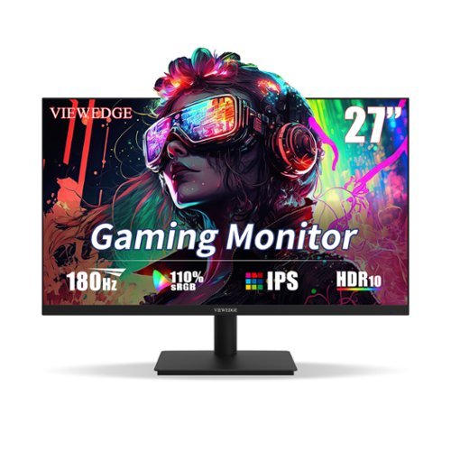 Viewedge - 27" Gaming Monitor, 180Hz (144Hz/165Hz Supported), 1ms IPS FHD, 110% sRGB, HDMI & DP, Built-in Speakers - Black-Front_Standard 