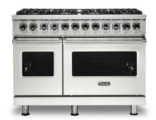 Viking - 5-Series Dual Fuel Self-Clean 48"W Sealed Burner Range - Pure White-Front_Standard 