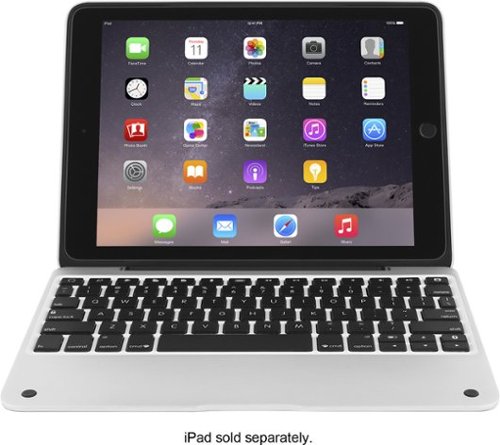 ClamCase - Pro Keyboard Case for Apple® iPad® Air 2 - Silver Aluminum/White Plastic