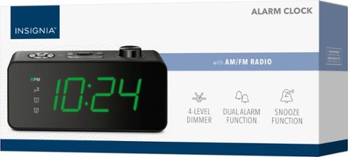 Insignia™ Digital AM/FM Dual Alarm Clock with 4-Level Dimmer - Black WHERE TO BUY