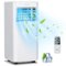 Costway - 10000 BTU Portable Air Conditioner Cools up to 350 sq.ft 4-in-1 AC with Cool Fan Humidifier Sleep Mode - White-Front_Standard