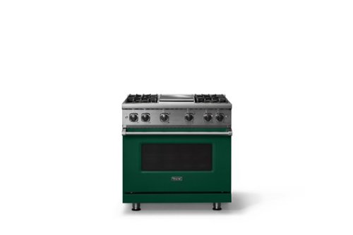 Viking - 5.1 Cu. Ft. 36"W Freestanding LP Gas Sealed 4 Burner Range with Griddle - Ivy-Front_Standard 