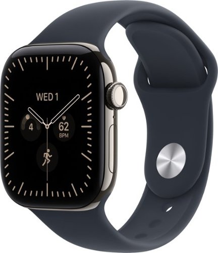 Apple Watch Series 12 (GPS + Cellular) 42mm Titanium Case with Navy Blue Sport Band - S/M - Natural (AT&T) - (2026)