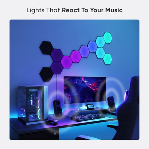 Nanoleaf Shapes Ultra Black Hexagons Expansion (3 Panels) - Multicolor GLOBAL SHIPPING