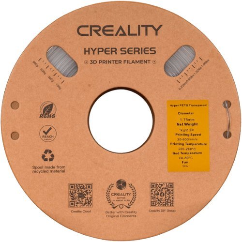 Creality 1.75 mm Hyper PETG Filament Transparent 2.2 lbs for high-speed printers (2-pack) - Transparent SHOP ONLINE