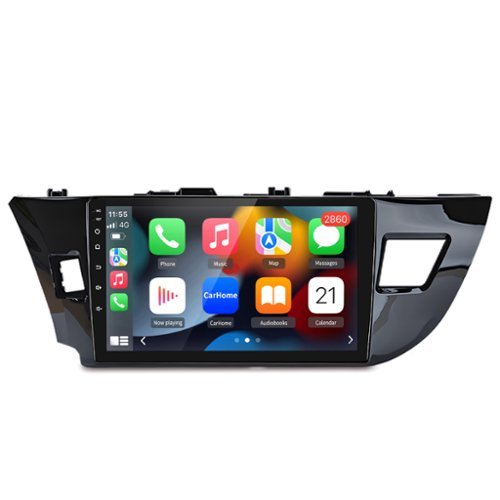Junsun - 10" Android 15 4+64GB 8 Core carplay For Toyota Corolla 2014-2016 Car Stereo Radio GPS Navi WIFI SWC RDS FM Bluetooth - Black-Front_Standard 