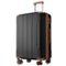 Ecooso - Hardshell Luggage Lightweight ABS Suitcase with Double Wheels Expandable 24-Inch Checked - Black Brown-Front_Standard