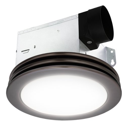 Akicon - Bathroom Exhaust Fan Light, 80 CFM 2 Sones, 15 Watt Dimmable 3000K/4000K/5500K 3CCT LED Light Oil Rubbed Bronze - Oil-Rubbed Bronze-Front_Standard 