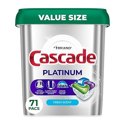 Cascade - Platinum ActionPacs Dishwashing Detergent Pods, Fresh Scent, 71 Pods/Box (12052)