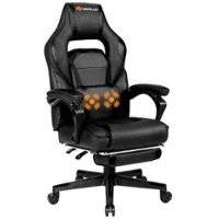 Costway Massage Gaming Chair Reclining Racing Computer Office Chair with Footrest - Black