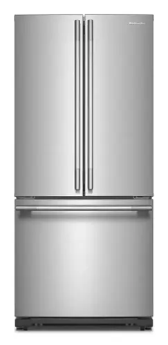 Front. KitchenAid - 20 Cu. Ft. French Door Refrigerator with PrintShield Finish and Interior Dispense - PrintShield Stainless.