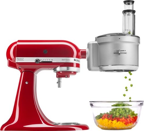 KitchenAid - KSM2FPA Food Processor Attachment Kit with Commercial Style Dicing - Silver