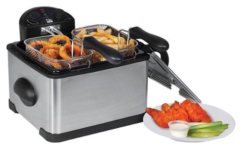Elite Platinum - 4-Quart Dual Deep Fryer - Stainless Steel-Angle_Standard 