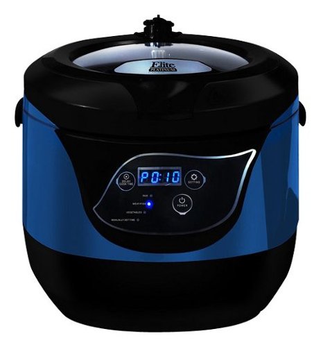 Elite Platinum - Smart n' Healthy 22-Cup Low-Pressure Multicooker - Black/Blue-Angle_Standard 