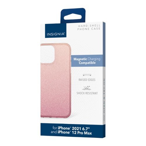 Insignia™ Hard Shell Case for iPhone 13 Pro Max and iPhone 12 Pro Max - Gradient Rose Gold Glitter BUY ONLINE