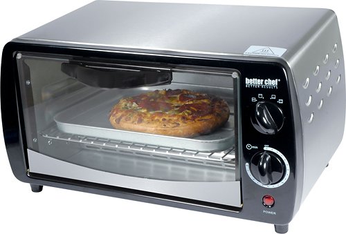  Better Chef - 4-Slice Toaster Oven - Silver/Black