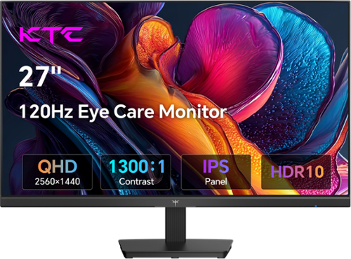 KTC H27D9 27 Inch Gaming Monitor, 2K QHD 1440P, IPS 100Hz/120Hz
