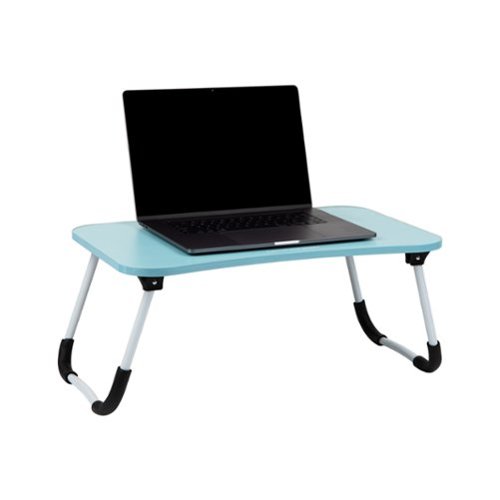 Mind Reader - Lap Desk Laptop Stand, Bed Tray, Folding Legs, Couch Table, Portable, MDF , 23.25"L x 13.75"W x 10.5"H - Blue