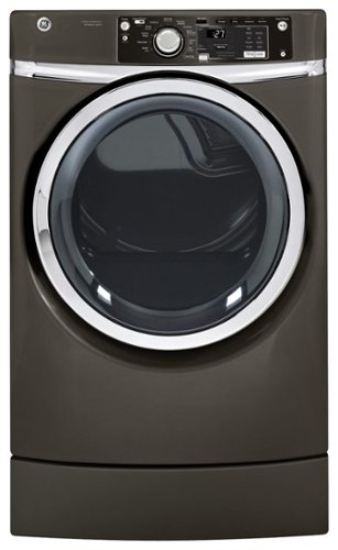  GE - RightHeight 8.1 Cu. Ft. 12-Cycle Electric Dryer with Steam - Metallic Carbon