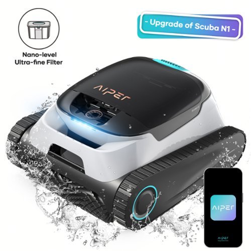 Aiper - Scuba N1 Plus: Robotic Pool Cleaner with MicroMesh™ Filtration for In-Ground Pools,, Caterpillar Treads, and App Control - Gray