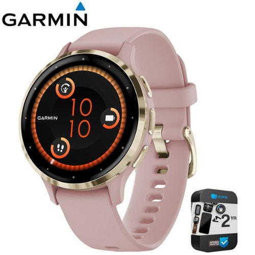 Garmin - Refurbished Excellent - Venu 3S Fitness GPS Smartwatch Gold Bezel (41mm) + 2 Year Extended Warranty Bundle - Soft Gold Stainless Steel|Dust Rose - (2023)-Front_Standard 